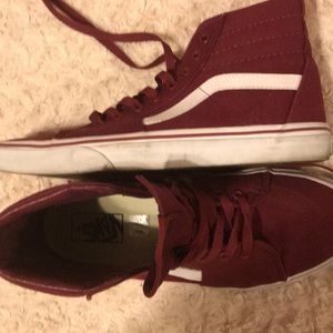 Burgundy high top vans